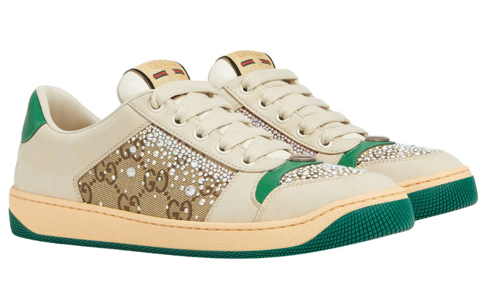 Gucci Screener 'GG Monogram Crystal - Ivory Green' -