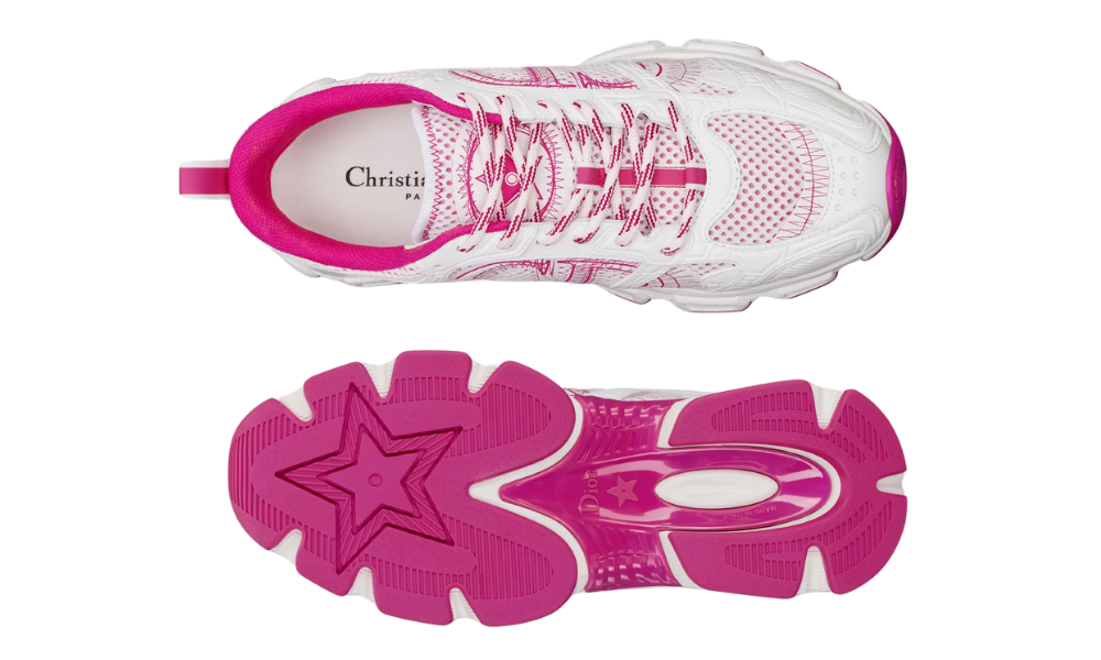 Dior Chrono Sneaker "White and Fuchsia Mesh " - 