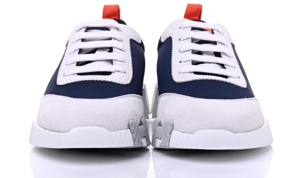 Hermès Suede and Nylon Boucning "Navy Blue/Grey" - ARABIA LUXURY