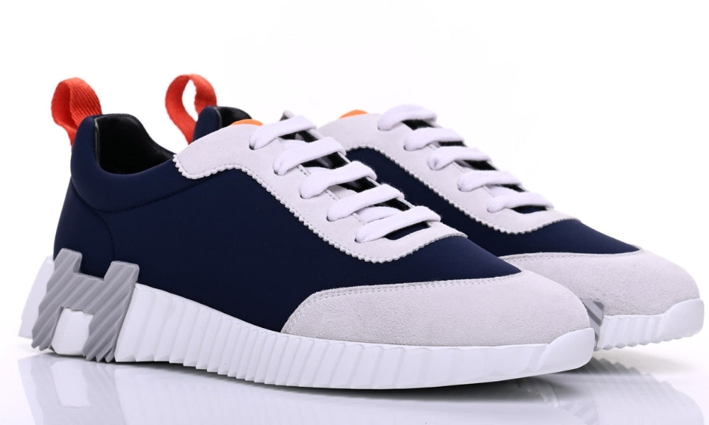 Hermès Suede and Nylon Boucning "Navy Blue/Grey" - ARABIA LUXURY