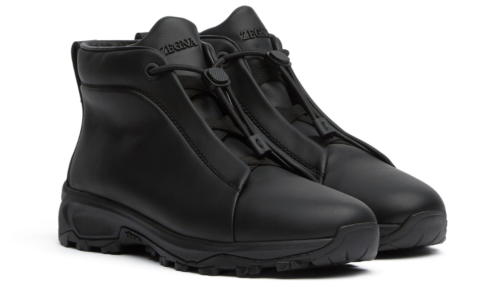 Zegna Triple Stitch Vetta suede "Black" - 