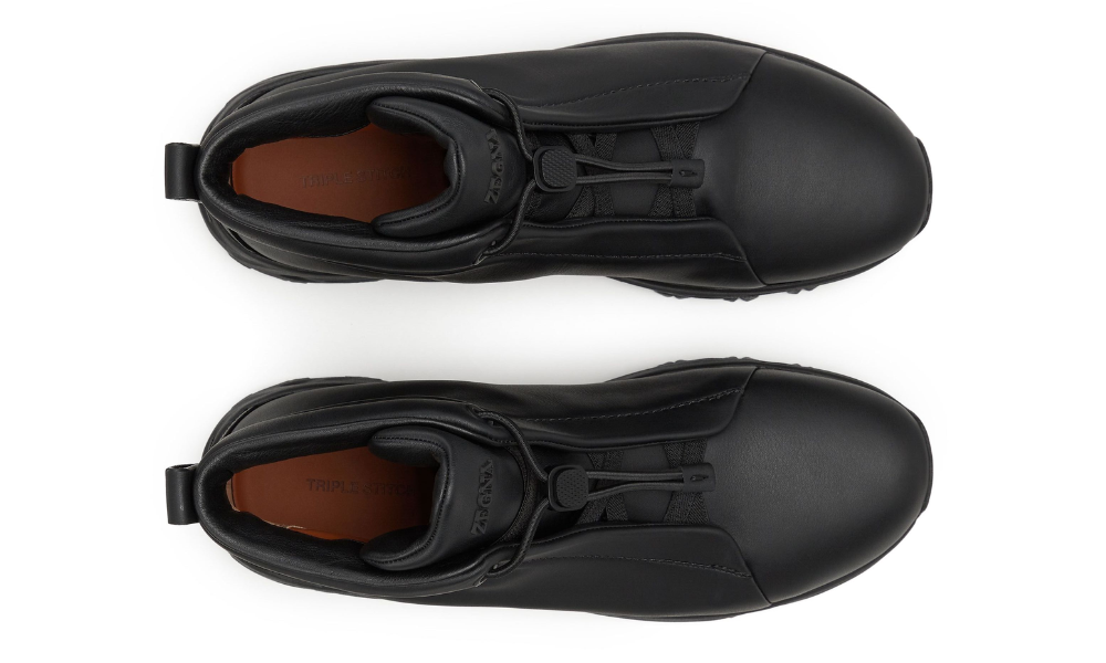 Zegna Triple Stitch Vetta suede "Black" - 
