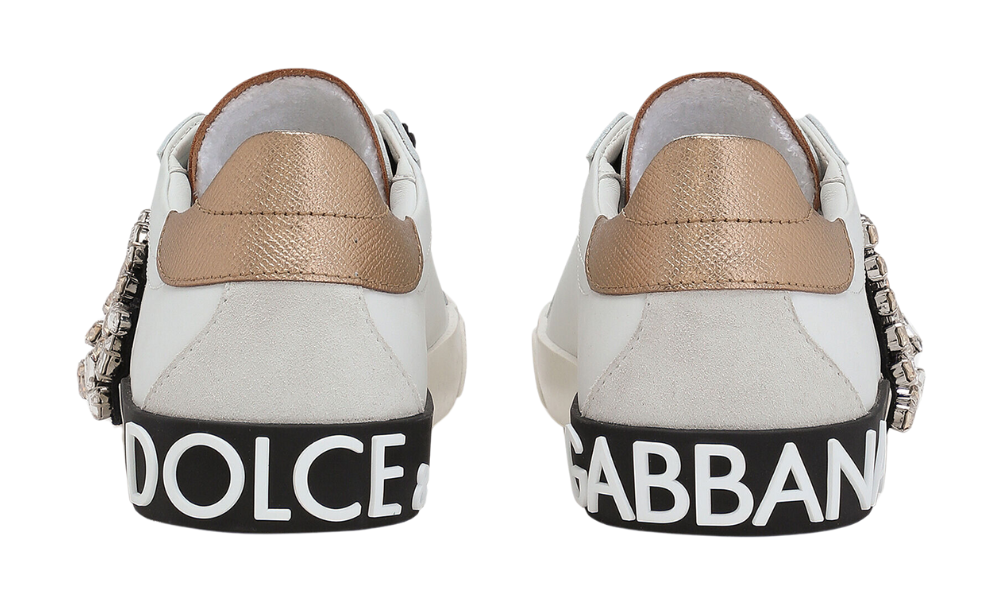 DOLCE & GABBANA  Portofino vintage calfskin sneakers "White" - 