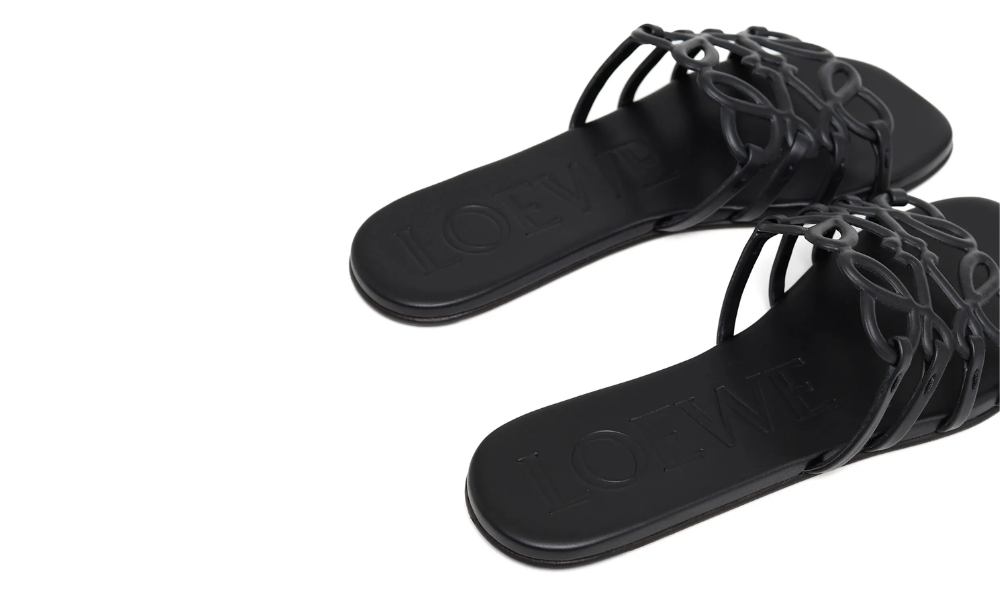 Loewe Petal Anagram slides "Black" - 