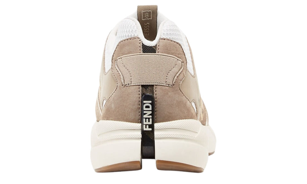 Fendi faster training shoes Beige nubuck leather low-top shoes - ARABIA LUXURY