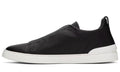 ZEGNA Black Leather Triple Stitch Sneakers - ARABIA LUXURY