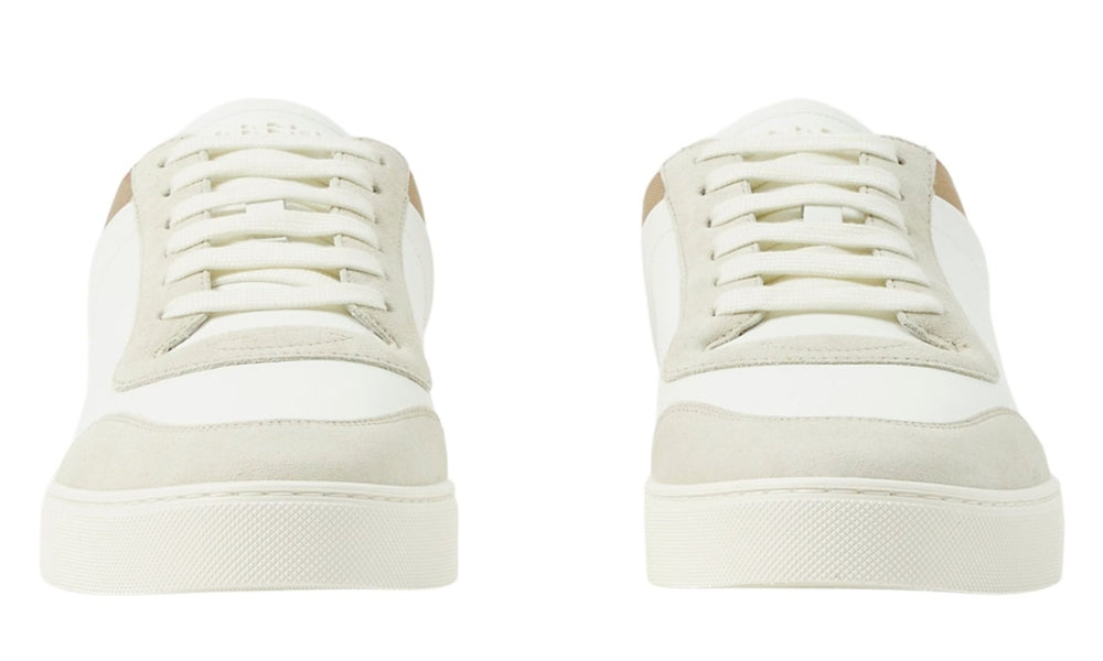 Burberry Check Panelled Sneakers 'Natural White Archive Beige' - ARABIA LUXURY