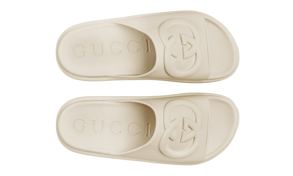 Gucci Sandal With Interlocking G "Off-White Rubber" - 