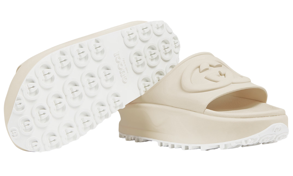 Gucci Sandal With Interlocking G "Off-White Rubber" - 
