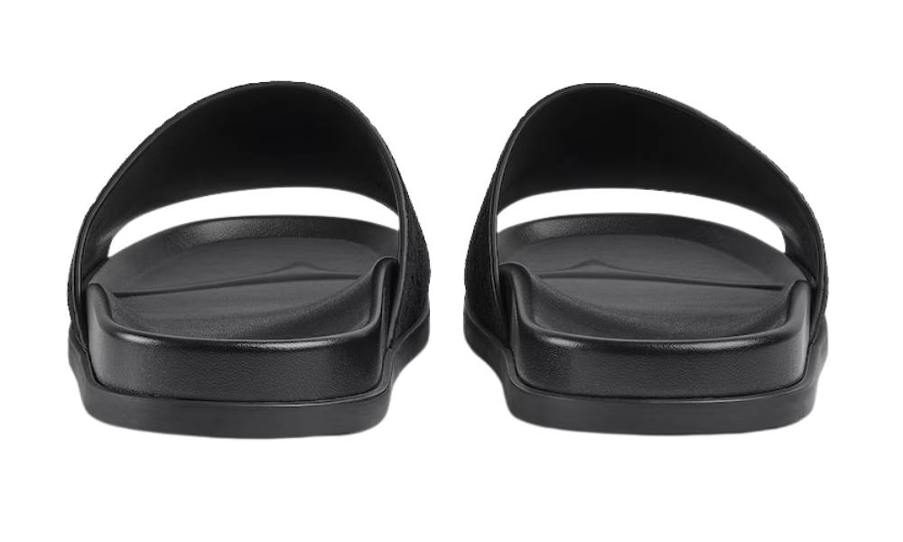 Gucci Men's slide sandal "Black GG suede" - 