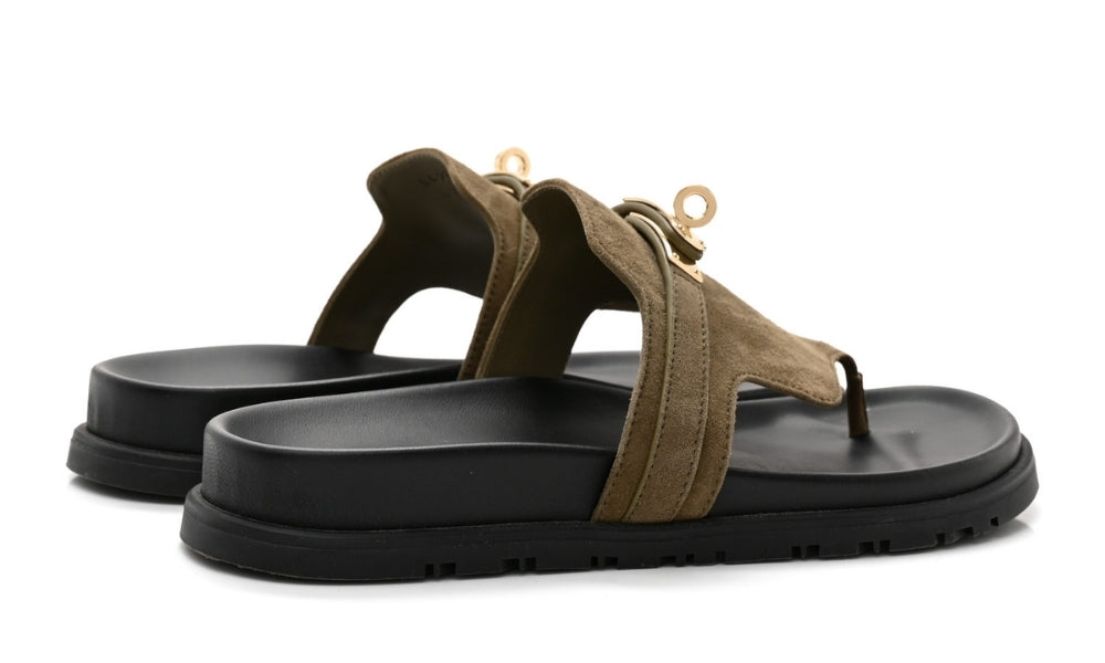 HERMES Empire sandal "Green" - ARABIA LUXURY