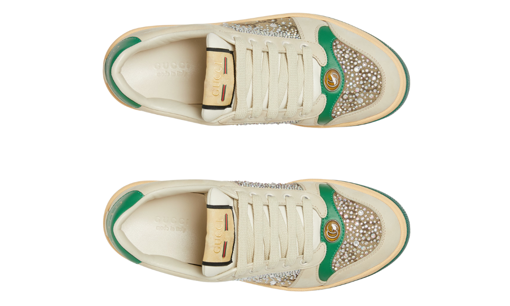 Gucci Screener 'GG Monogram Crystal - Ivory Green' -