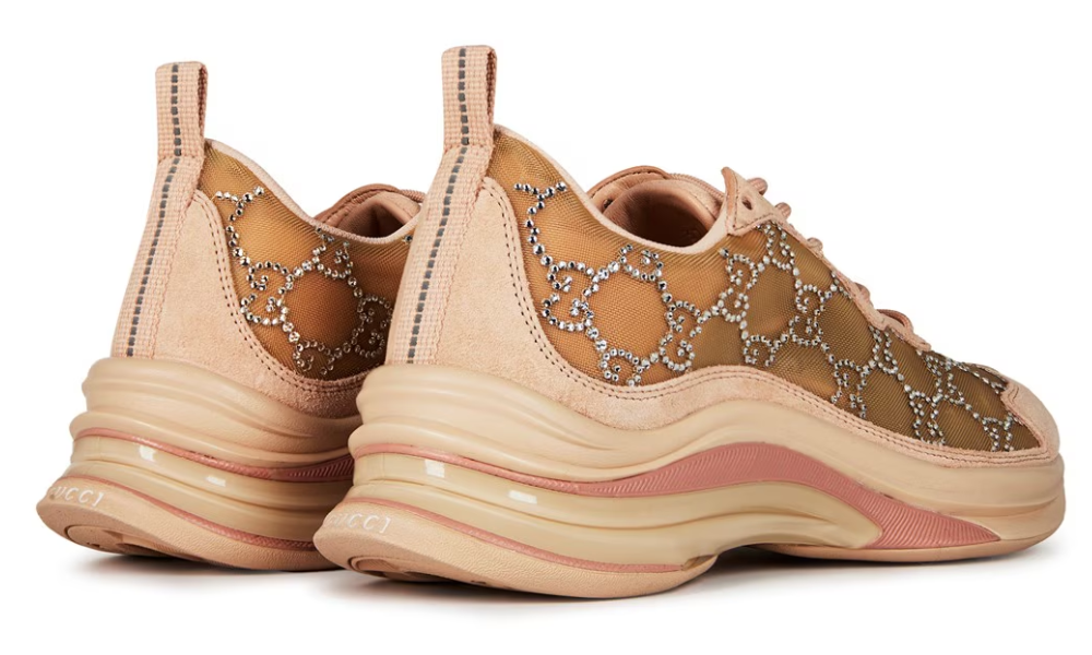 Gucci Crystal Gg Run Sneakers "Pink" - 