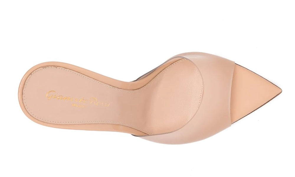 Gianvito Rossi Elle 85mm point-toe mules "Blush Pink" - ARABIA LUXURY