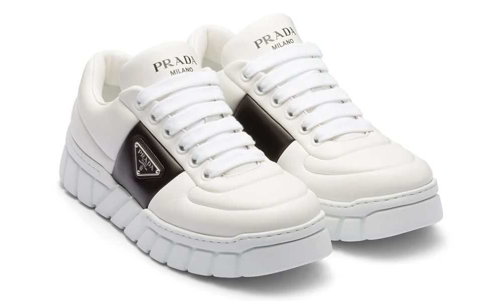 Prada padded leather sneakers 'White' - ARABIA LUXURY