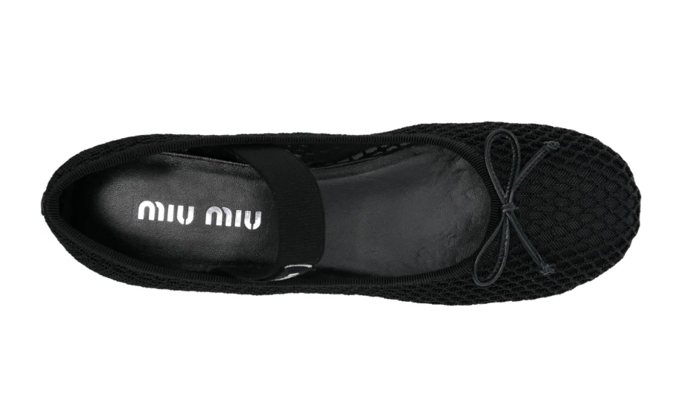 Miu Miu mesh-design ballet flats "Black" - 