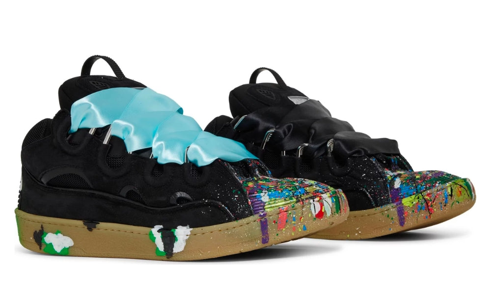 Gallery Dept. x Lanvin Curb Sneakers 'Paint Drip - Black' - ARABIA LUXURY