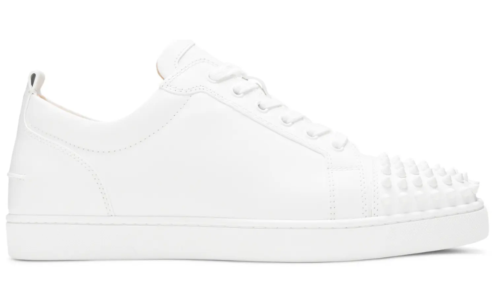 Christian Louboutin Louis Junior Spikes Flat Calf 'White' -