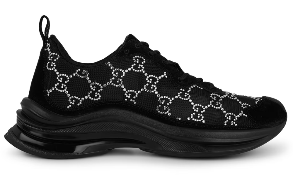 Gucci Crystal Gg Run Sneakers "Black" - 