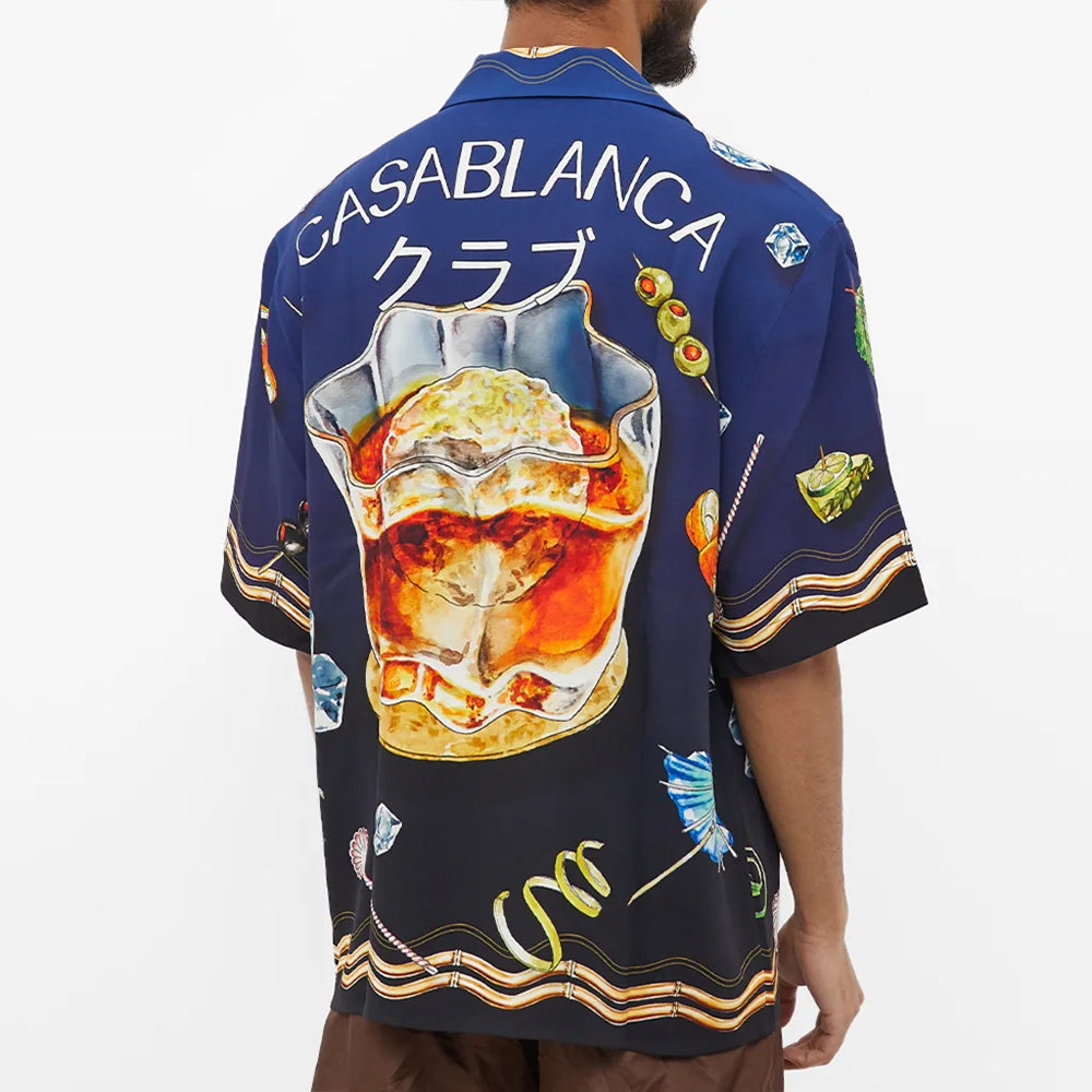 CASABLANCA CUBAN COLLAR SHORT SLEEVE SHIRT