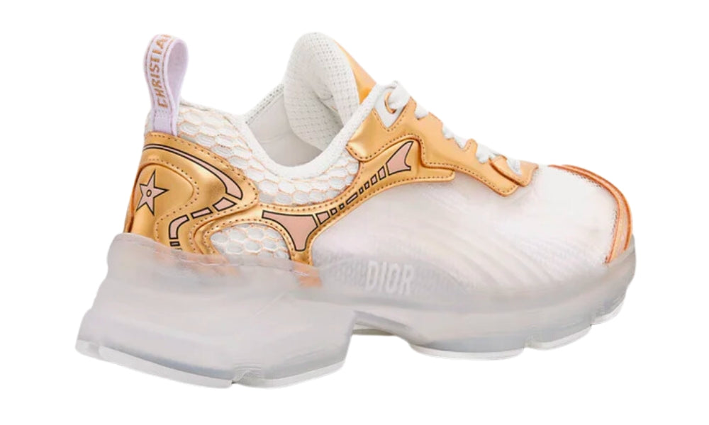 Dior Vibe Sneaker "White Mesh and Gold-Tone" - ARABIA LUXURY