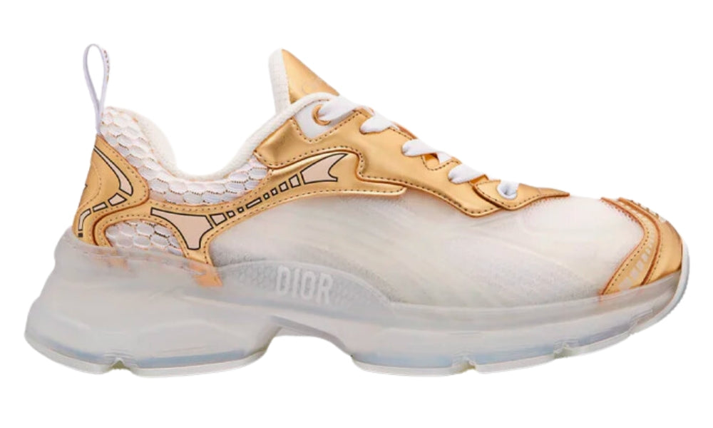 Dior Vibe Sneaker "White Mesh and Gold-Tone" - ARABIA LUXURY