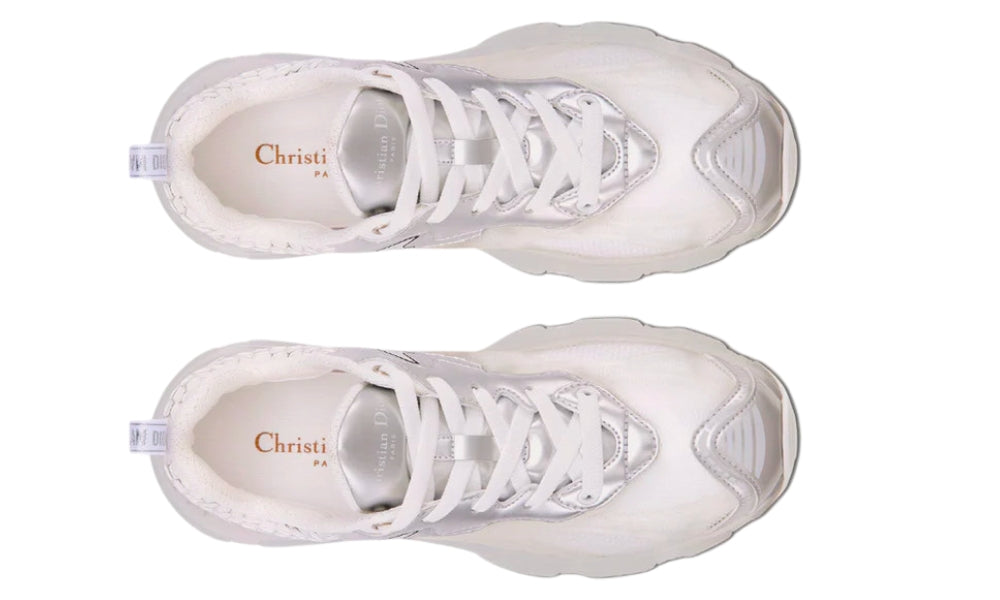 Dior Vibe Sneaker "White Mesh and Silver-Tone" - ARABIA LUXURY