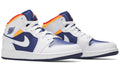 Air Jordan 1 Mid GS 'White Deep Royal Blue' - ARABIA LUXURY