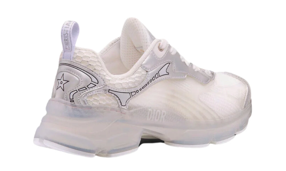 Dior Vibe Sneaker "White Mesh and Silver-Tone" - ARABIA LUXURY