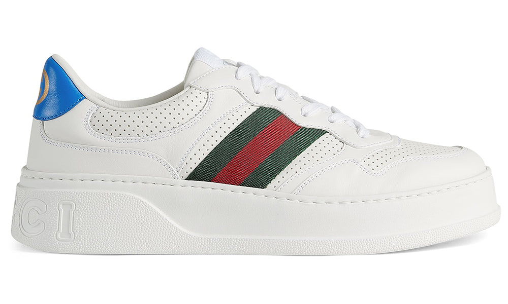 GUCCI Leather GG Embossed Sneakers "White" - ARABIA LUXURT