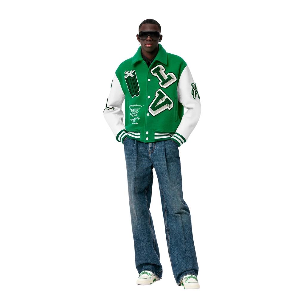 Louis Vuitton X Virgil Abloh AW21 Varsity Leather Jacket