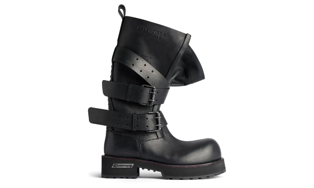 Balenciaga Venom High Boot in Black Calfskin -