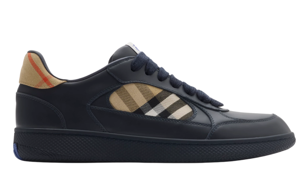 Burberry  Leather and Check Terrace Sneakers  "Indigo / Sand" - 