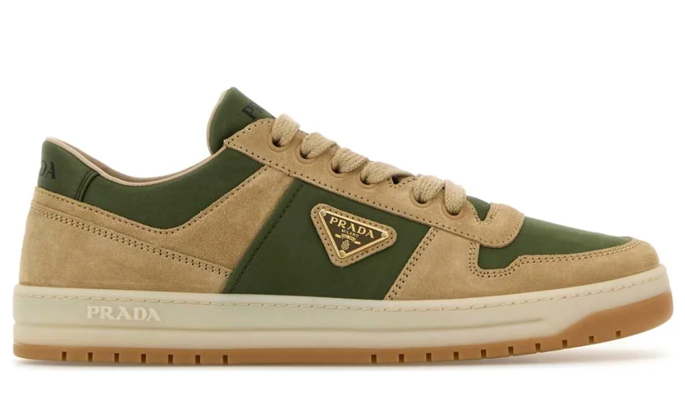 Prada Downtown Delavé Suede and Re-Nylon Sneakers -