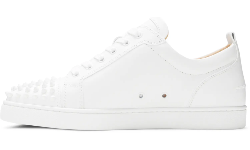 Christian Louboutin Louis Junior Spikes Flat Calf 'White' -