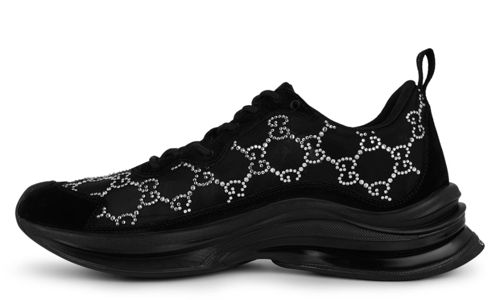 Gucci Crystal Gg Run Sneakers "Black" - 