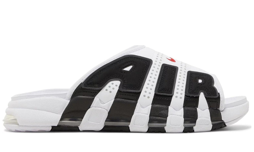 Air More Uptempo Slide 'White Black Red' - ARABIA LUXURY