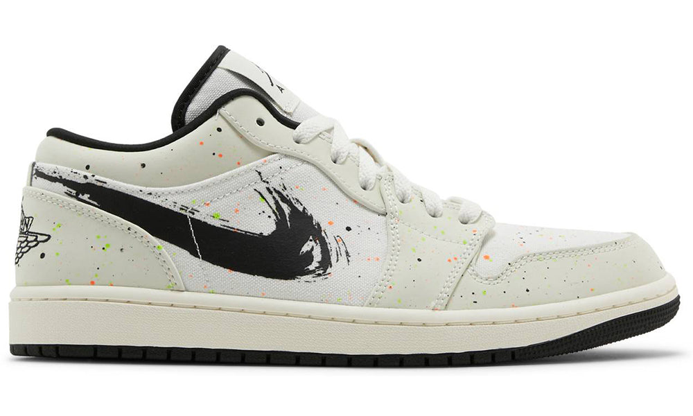 Air Jordan 1 Low 'Brushstroke Swoosh - Paint Splatter' - ARABIA LUXURY