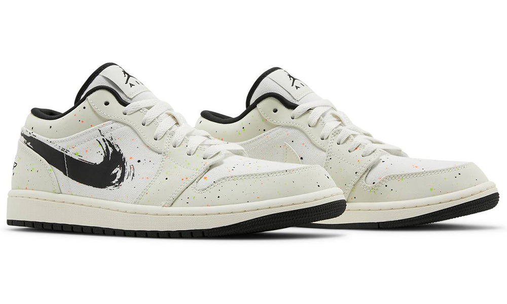 Air Jordan 1 Low 'Brushstroke Swoosh - Paint Splatter' - ARABIA LUXURY