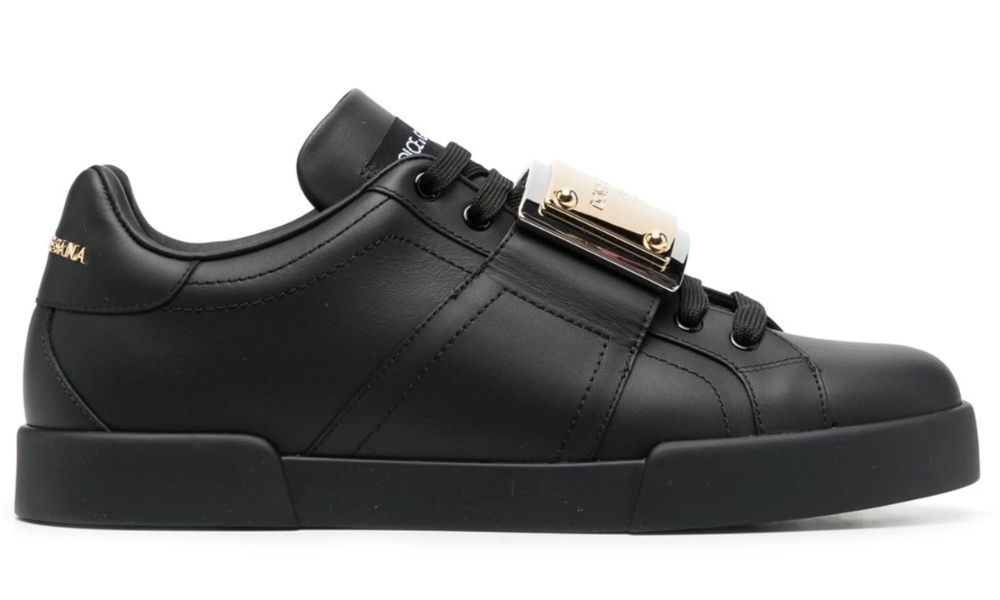 DOLCE & GABBANA  Leather Portofino Buckle "Black" - 