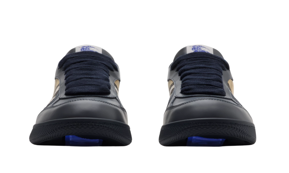 Burberry  Leather and Check Terrace Sneakers  "Indigo / Sand" - 