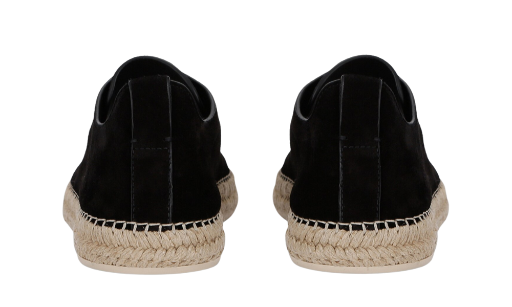 Zegna Suede Triple Stitch Espadrilles "Black" - 