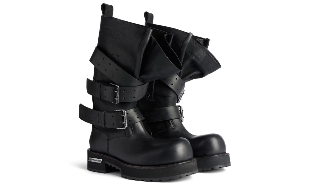 Balenciaga Venom High Boot in Black Calfskin -