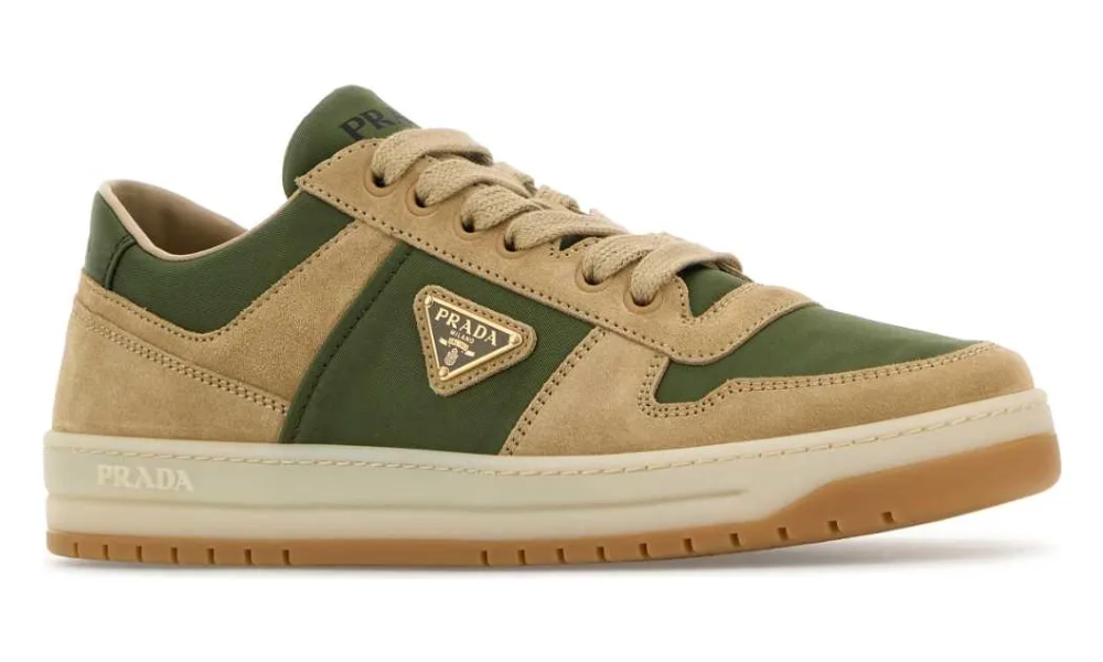 Prada Downtown Delavé Suede and Re-Nylon Sneakers -