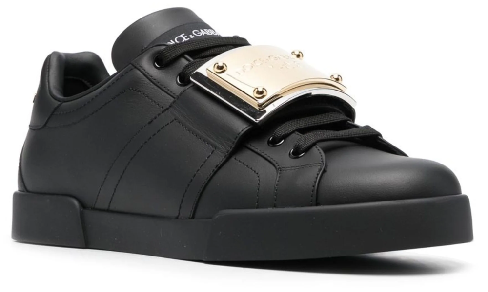 DOLCE & GABBANA  Leather Portofino Buckle "Black" - 
