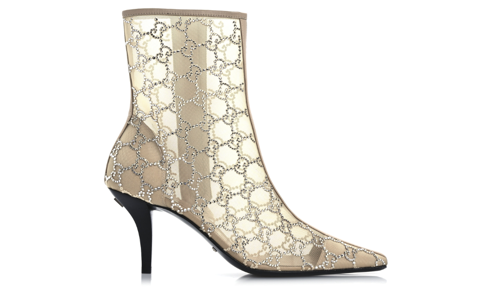 Gucci 85mm Gg-motif Ankle Boots "Light Powder Skin Rose" - 