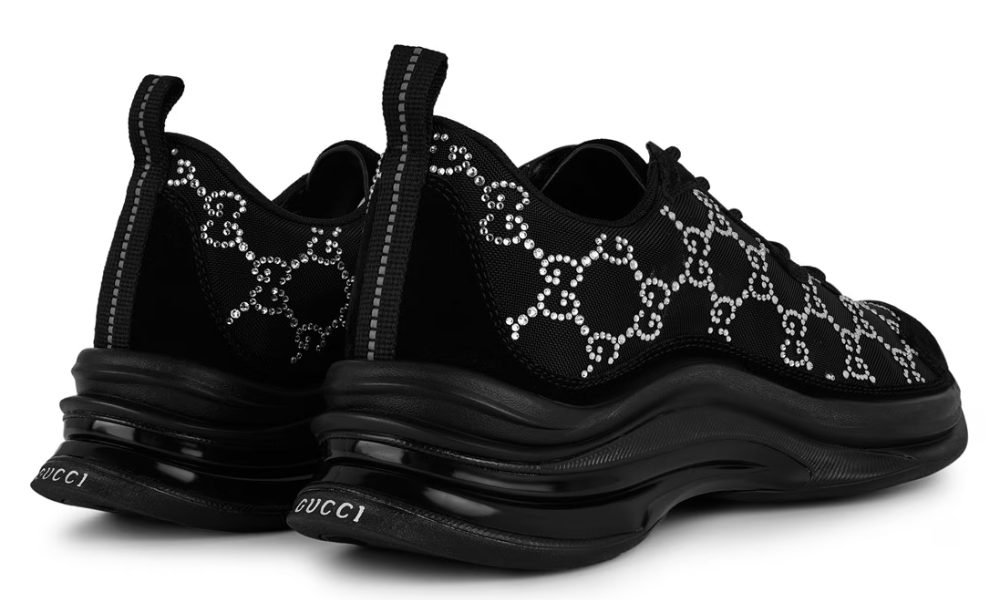 Gucci Crystal Gg Run Sneakers "Black" - 