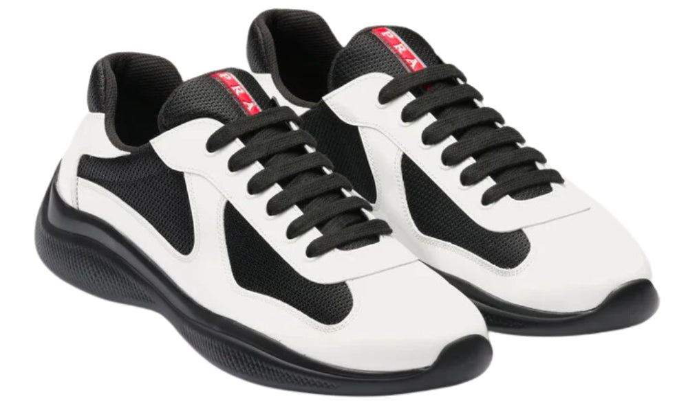 Prada  America's Cup Patent Leather "White / Black" - ARABIA LUXURY