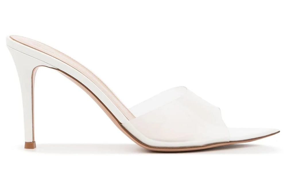 Gianvito Rossi Elle 85mm open-toe mules "White" - ARABIA LUXURY