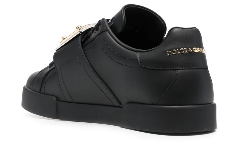 DOLCE & GABBANA  Leather Portofino Buckle "Black" - 